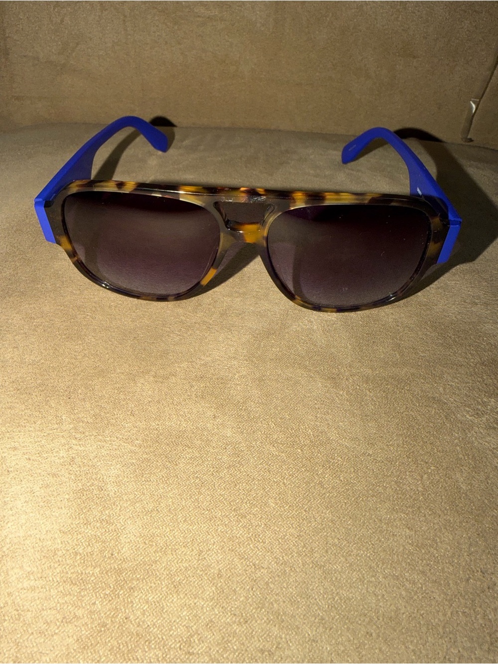 adidas Tortoiseshell Sunglasses with Blue Temples